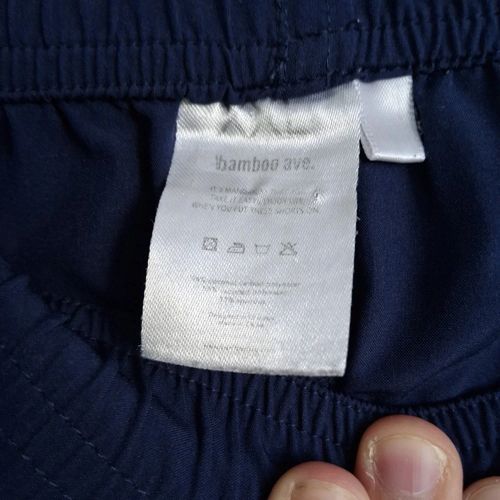 Bamboo Ave Board Shorts Swim Trunks‎ Navy Blue XXL 2x EUC